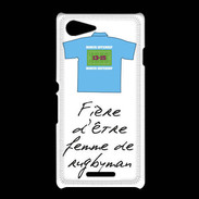 Coque Sony Xpéria E3 Femme de rugbyman Bonus offensif-défensif Blanc 2