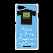 Coque Sony Xpéria E3 Femme de rugbyman Bonus offensif-défensif Bleu 2