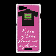 Coque Sony Xpéria E3 Femme de rugbyman Bonus offensif-défensif Rose 2