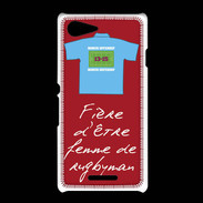 Coque Sony Xpéria E3 Femme de rugbyman Bonus offensif-défensif Rouge 2