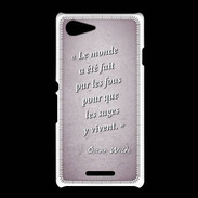Coque Sony Xpéria E3 Fous sages Rose Citation Oscar Wilde