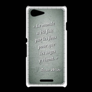 Coque Sony Xpéria E3 Fous sages Vert Citation Oscar Wilde