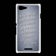 Coque Sony Xpéria E3 Horrible ennui Bleu Citation Oscar Wilde