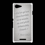 Coque Sony Xpéria E3 Horrible ennui Gris Citation Oscar Wilde