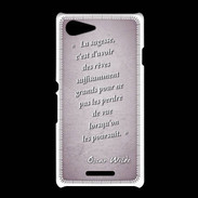 Coque Sony Xpéria E3 Sagesse rêves Rose Citation Oscar Wilde