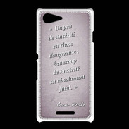 Coque Sony Xpéria E3 Sincérité fatale Rose Citation Oscar Wilde