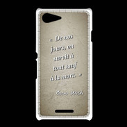 Coque Sony Xpéria E3 Survie mort Sepia Citation Oscar Wilde