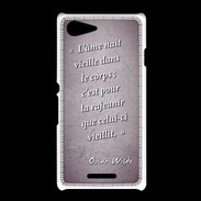 Coque Sony Xpéria E3 Ame nait Violet Citation Oscar Wilde