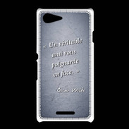 Coque Sony Xpéria E3 Ami poignardée Bleu Citation Oscar Wilde