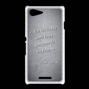 Coque Sony Xpéria E3 Ami poignardée Noir Citation Oscar Wilde