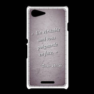 Coque Sony Xpéria E3 Ami poignardée Violet Citation Oscar Wilde