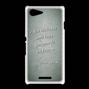 Coque Sony Xpéria E3 Ami poignardée Vert Citation Oscar Wilde