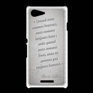 Coque Sony Xpéria E3 Bons heureux Gris Citation Oscar Wilde