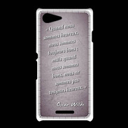 Coque Sony Xpéria E3 Bons heureux Violet Citation Oscar Wilde