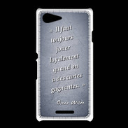 Coque Sony Xpéria E3 Cartes gagnantes Bleu Citation Oscar Wilde