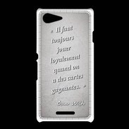 Coque Sony Xpéria E3 Cartes gagnantes Gris Citation Oscar Wilde