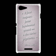 Coque Sony Xpéria E3 Cartes gagnantes Rose Citation Oscar Wilde