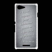 Coque Sony Xpéria E3 Cartes gagnantes Noir Citation Oscar Wilde