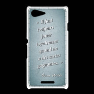 Coque Sony Xpéria E3 Cartes gagnantes Turquoise Citation Oscar Wilde