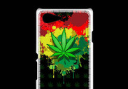 Coque Sony Xpéria E3 Feuille de cannabis et cœur Rasta