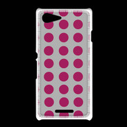 Coque Sony Xpéria E3 pois gris & framboise