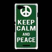 Coque Sony Xpéria E3 Keep Calm Peace Vert