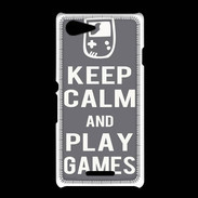 Coque Sony Xpéria E3 Keep Calm Play games Gris