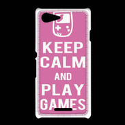 Coque Sony Xpéria E3 Keep Calm Play games Rose