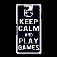 Coque Sony Xpéria E3 Keep Calm Play games Noir