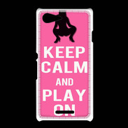 Coque Sony Xpéria E3 Keep Calm Play on Rose