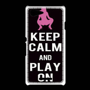 Coque Sony Xpéria E3 Keep Calm Play on Noir