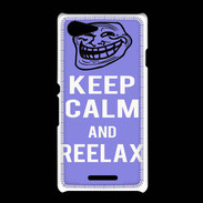 Coque Sony Xpéria E3 Keep Calm Reelax Bleu