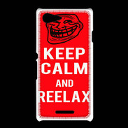 Coque Sony Xpéria E3 Keep Calm Reelax Rouge