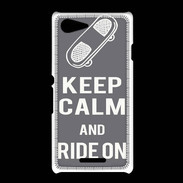 Coque Sony Xpéria E3 Keep Calm Ride on Gris