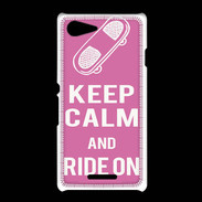Coque Sony Xpéria E3 Keep Calm Ride on Rose