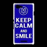Coque Sony Xpéria E3 Keep Calm Smile Bleu