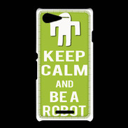 Coque Sony Xpéria E3 Keep Calm Be a Robot Vert pomme