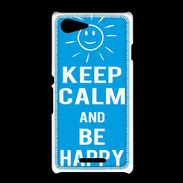 Coque Sony Xpéria E3 Keep Calm Be Happy Cyan