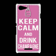 Coque Sony Xpéria E3 Keep Calm Drink champagne Rose