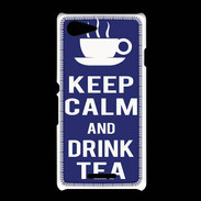 Coque Sony Xpéria E3 Keep Calm Drink Tea Bleu