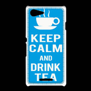 Coque Sony Xpéria E3 Keep Calm Drink Tea Cyan