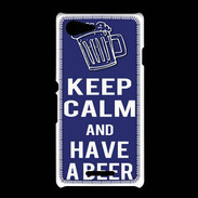 Coque Sony Xpéria E3 Keep Calm Have a beer Bleu