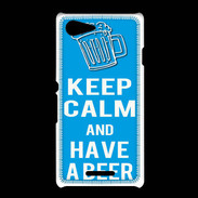 Coque Sony Xpéria E3 Keep Calm Have a beer Cyan