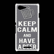Coque Sony Xpéria E3 Keep Calm Have a beer Gris