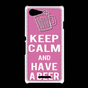 Coque Sony Xpéria E3 Keep Calm Have a beer Rose