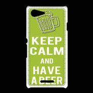 Coque Sony Xpéria E3 Keep Calm Have a beer Vert pomme