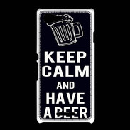 Coque Sony Xpéria E3 Keep Calm Have a beer Noir