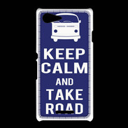 Coque Sony Xpéria E3 Keep Calm Take road Bleu