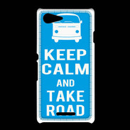Coque Sony Xpéria E3 Keep Calm Take Road Cyan