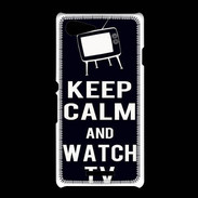 Coque Sony Xpéria E3 Keep Calm Watch TV Noir